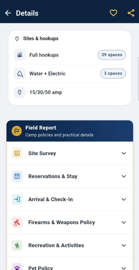 Field Report on a camp listing